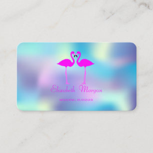 Carte De Visite Élégant Flamants roses rose moderne dans l'amour H