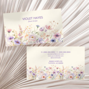 Carte De Visite Élégant Fleur sauvage Fleur sauvage Floral Custom