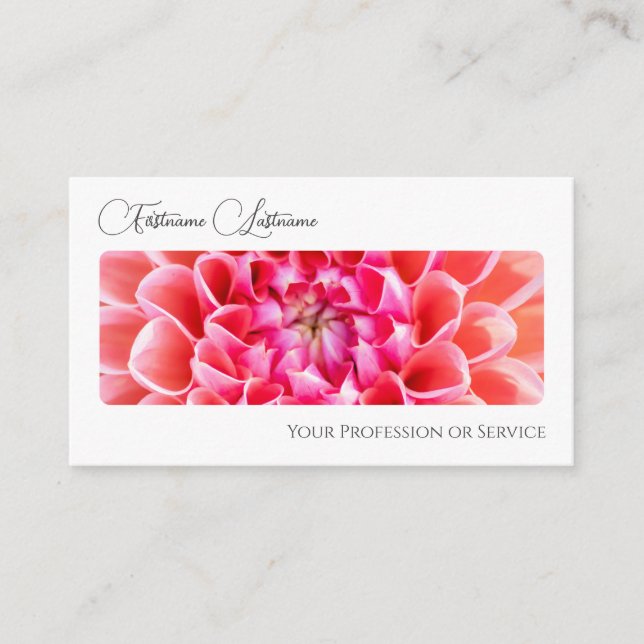 Carte De Visite Élégant fleuriste de la floraison calligraphie QR- (Devant)