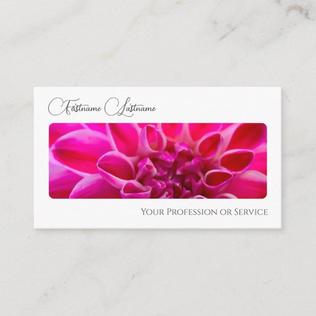 Carte De Visite Élégant fleuriste de la floraison calligraphie QR- (Devant)