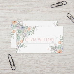 Carte De Visite Élégant floral aquarelle