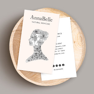 Carte De Visite Elégant Floral Beauty Face Salon & Spa