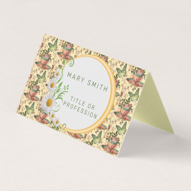 Carte De Visite Élégant Floral Moderne (Devant)
