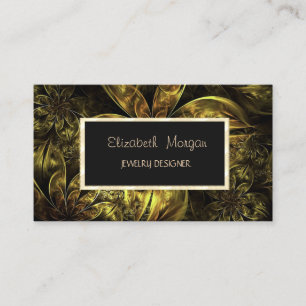 Carte De Visite Elégant Floral Moderne, Design de bijoux en Or