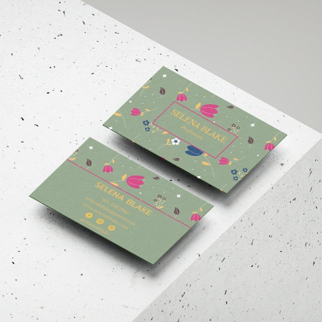 Carte De Visite Élégant Floral Moderne | Professionnel et tendance (Créateur téléchargé)