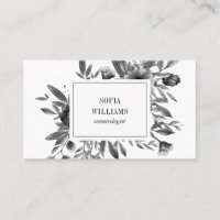 Elégant floral noir blanc aquarelle chic moderne