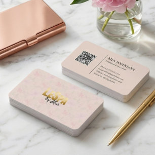 Carte De Visite Élégant Floral Rose Gold Luxe Marque Féminine