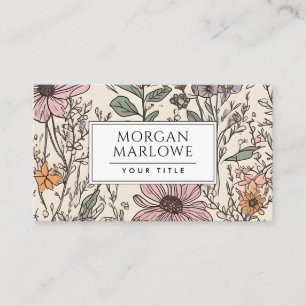 Carte De Visite Élégant floral Wildflower Botanique