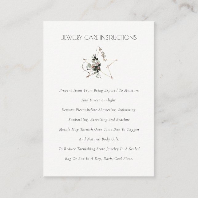 Carte De Visite Elégant Foliage Star Wreath Festive Bijoux (Devant)