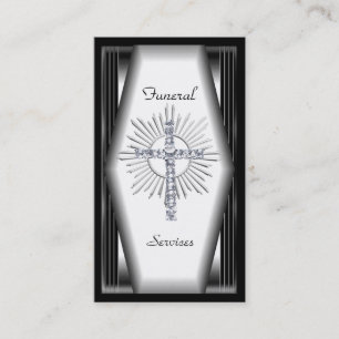 Carte de visite Elegant Funeral Services Chrome El