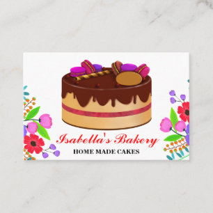 Carte De Visite Élégant Gâteaux Et Fleurs Boulangerie Maison Fabri