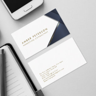 Carte De Visite Élégant géométrique   Modern Gold Line Professiona