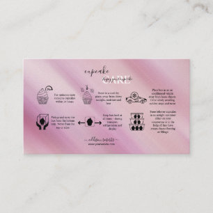 Carte De Visite Elégant Glam Iridescente Holographique Cupcake Car