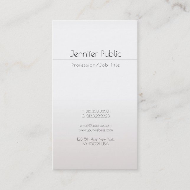 Carte De Visite Elégant Glamour Faux Silver tendance Moderne Luxe (Devant)