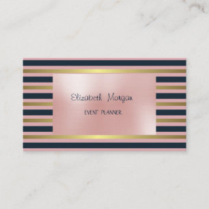 Carte De Visite Élégant Glamour Luxueux, Rayé