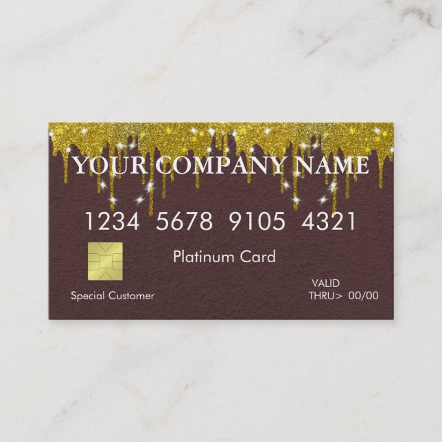 Carte De Visite Elegant Glitter Credit Card (Devant)