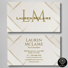 Carte De Visite Elegant Gold Accent Monogram Business Card