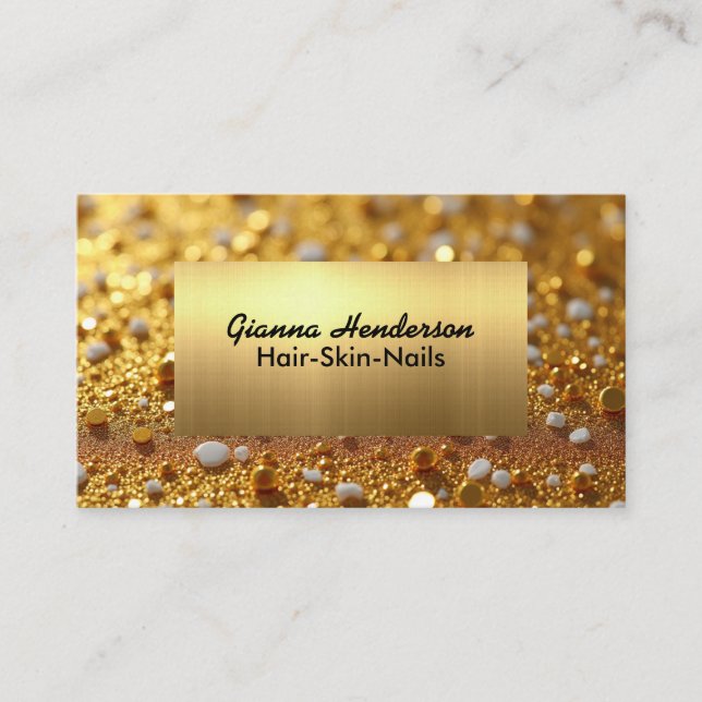 Carte De Visite Elegant Gold And Gold Glitter  (Devant)