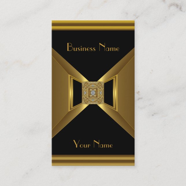 Carte de visite Elegant Gold Black Jewel (Devant)
