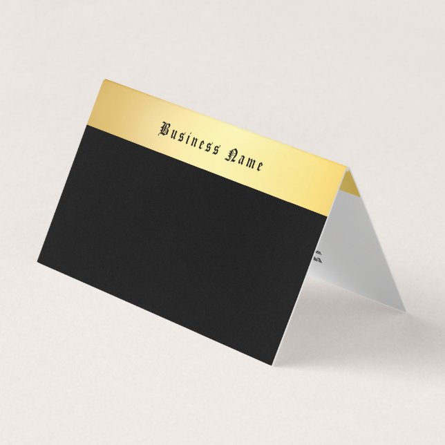 Carte De Visite Élégant Gold Black Modèle Classique Professionnel (Devant)