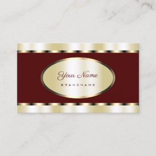 Carte De Visite Élégant Gold et Burgundy couleur professionnel