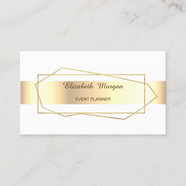 Carte De Visite Elégant Gold Géométrique tendance, Cadre (Devant)