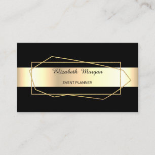 Carte De Visite Elégant Gold géométrique tendance, Cadre, Noir