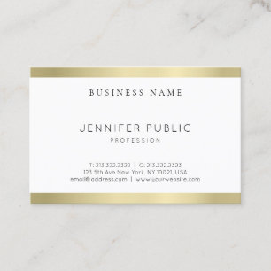 Carte De Visite Elégant Gold Look Design Clean Plain Professional
