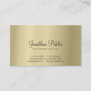 Carte De Visite Elégant Gold Look moderne Creative Plain Luxe