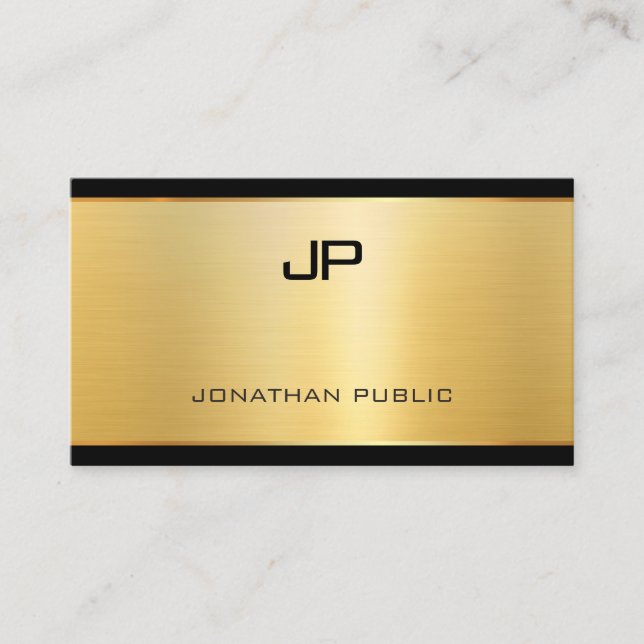 Carte De Visite Elégant Gold Look Moderne Luxe Modèle tendance (Devant)