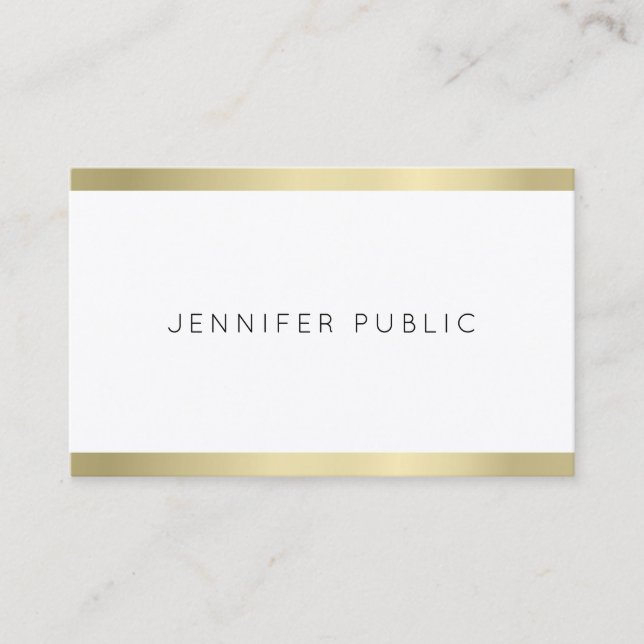 Carte De Visite Elégant Gold Look Simple Design Professional Plain (Devant)