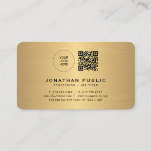 Carte De Visite Elegant Gold Look Téléchargez votre logo arrondi c