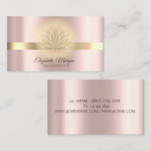 Carte De Visite Élégant Gold Lotus Rose Gold Yoga Instructeur