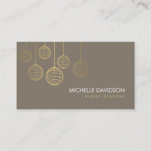 Carte De Visite Élégant Gold Paper Lanterns II pour l'organisateur