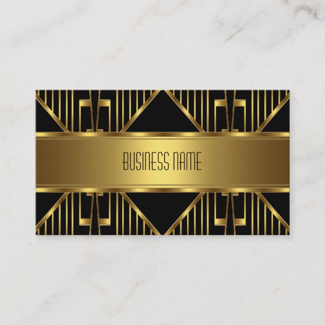 Carte de visite Elegant Gold sur Noir (Devant)