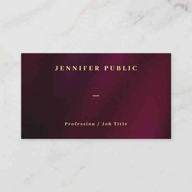 Carte De Visite Elégant Gold Text Professional Luxe Premium épais (Devant)