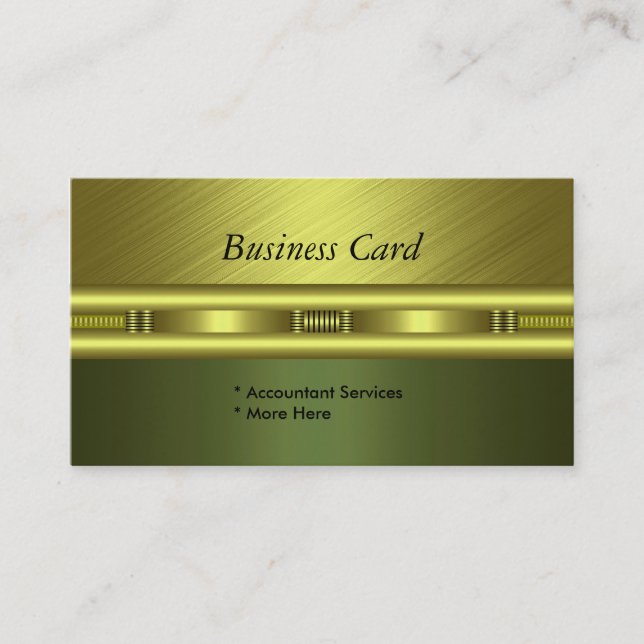 Carte de visite Elegant Green Gold Avocado (Devant)