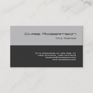 Carte de visite élégant gris argent charmant