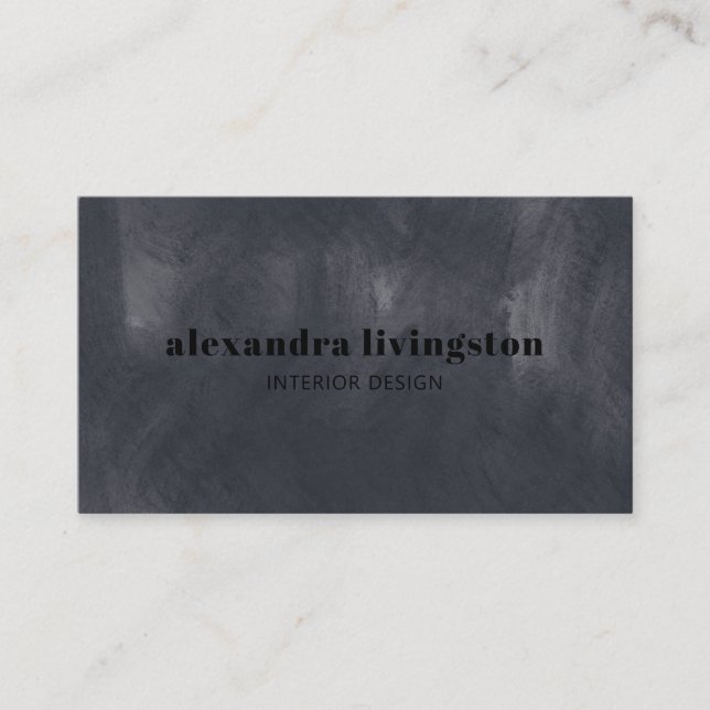Carte De Visite Elégant Gris Texté Aquarelle Professionnel (Devant)