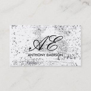 Carte De Visite Élégant Grunge de script de monogramme