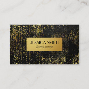 Carte De Visite Elégant Grunge Or Métallurgique Faux Cuir / Or