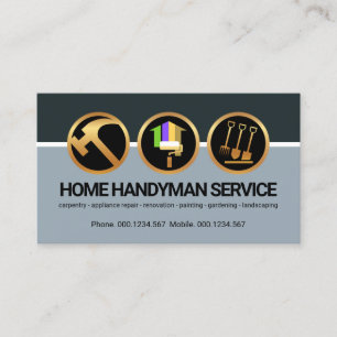 Carte De Visite Élégant Handyman Icônes Couches de colonne Réparat