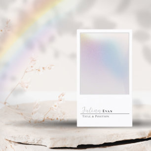 Carte de visite élégant Holographique Argent Aura