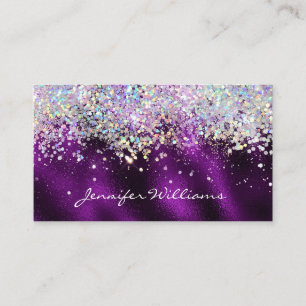 Carte De Visite Élégant Holographique Bling Parties scintillant ét