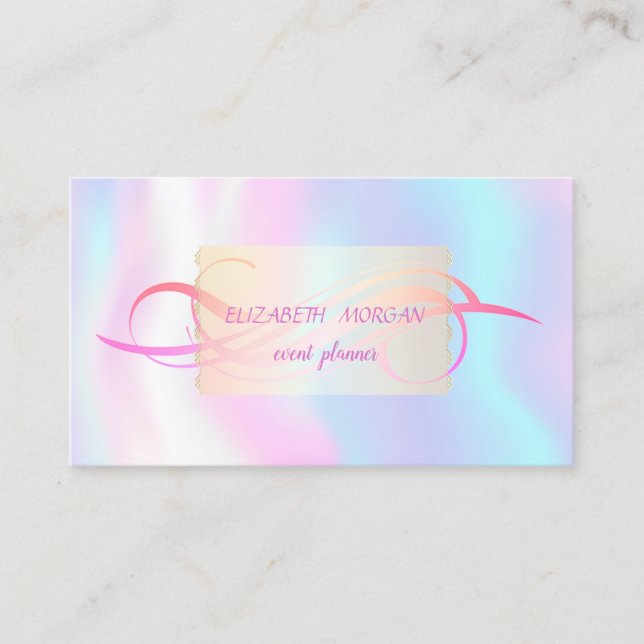 Carte De Visite Élégant Holographique moderne (Devant)