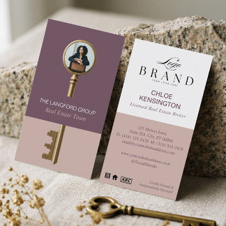 Carte De Visite Elegant Home Real Estate Key Professional Photo