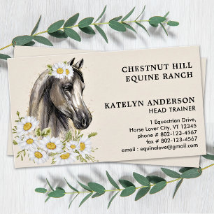 Carte De Visite Élégant Horse Floral Personnaliser équin équestre