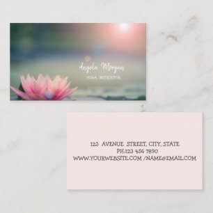 Carte De Visite Élégant instructeur de Yoga Lotus Rose