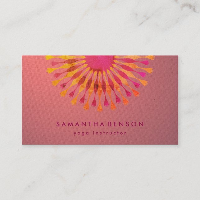 Carte De Visite Élégant instructeur de Yoga Marbre blanc à fleurs  (Devant)