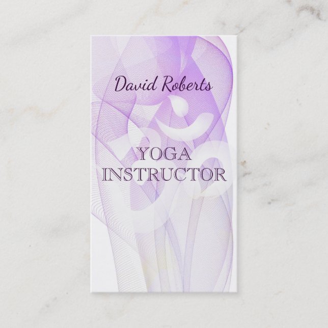 Carte De Visite Élégant instructeur de yoga Om Symbole (Devant)